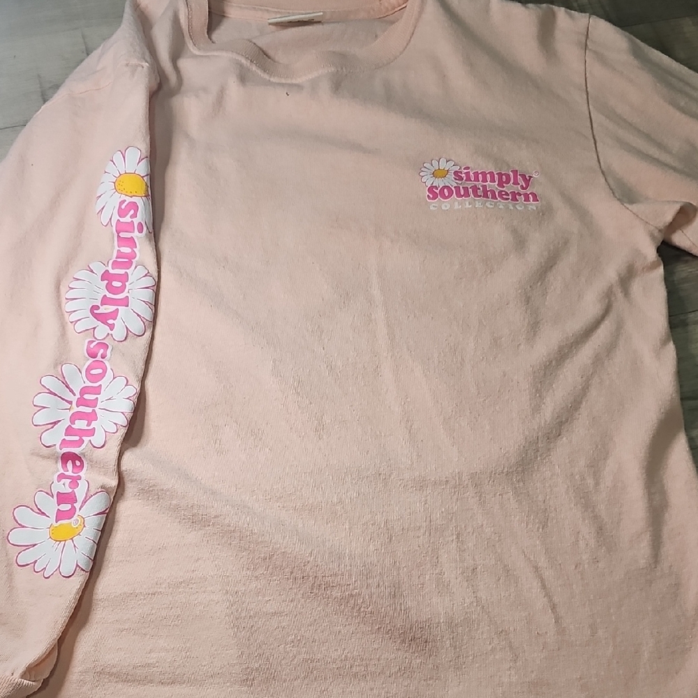 Simply Southern Kids Pink Floral Long Sleeve Tee